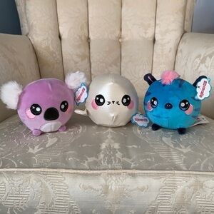 Brand New Set of 3 Squeezamals Series 3 Scented Squish Toys Slow Rise Pets